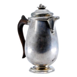 Plain Silver Coffee Pot with Chestnut Wood Handle For Sale