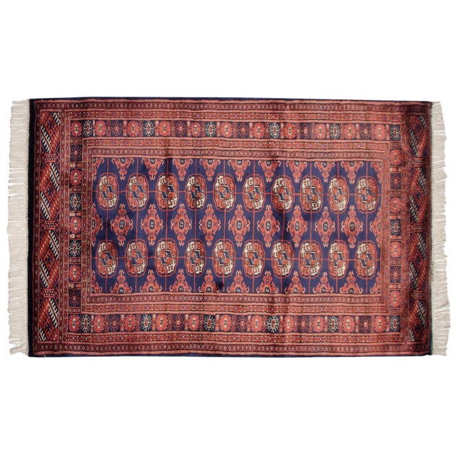 Textile Vintage Fine Bokhara Rug - 3'3" X 5'6" For Sale - Image 7 of 8