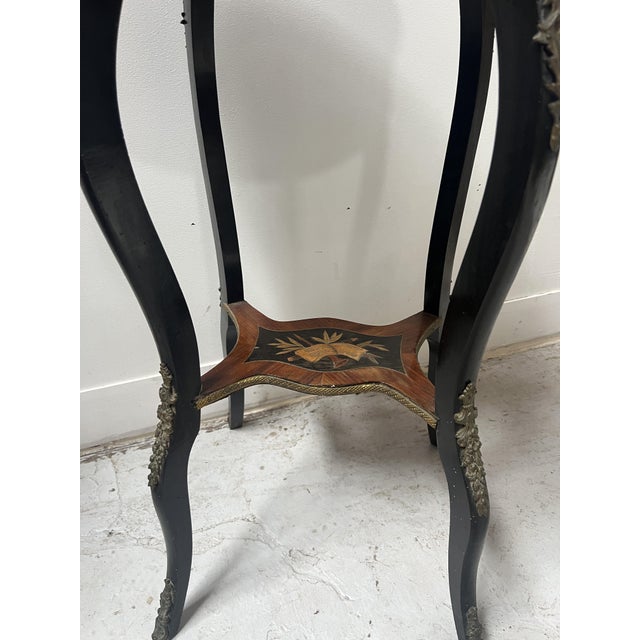 19th Century Napoleon III Jardinière in Blackened Wood and Light Wood Marquetry For Sale - Image 10 of 13