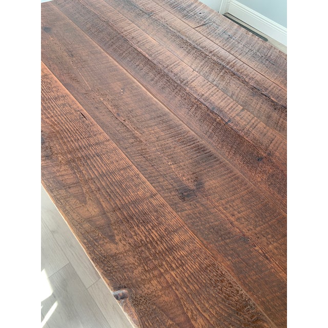 Artisan Crafted 100 Year Old Barnwood Farmer's Table For Sale In Tampa - Image 6 of 7