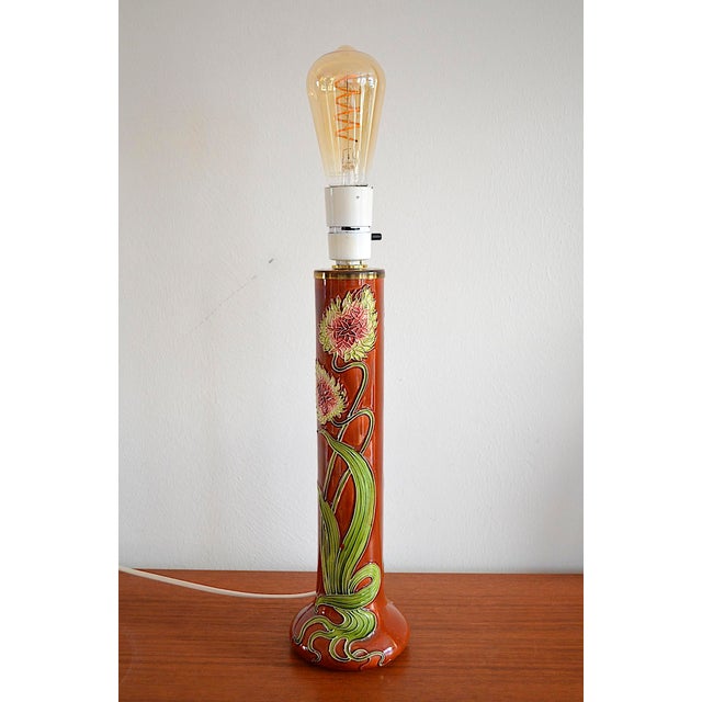 Maroon Art Nouveau Table Lamp from Julius Dressler, Austria, 1910s For Sale - Image 8 of 11