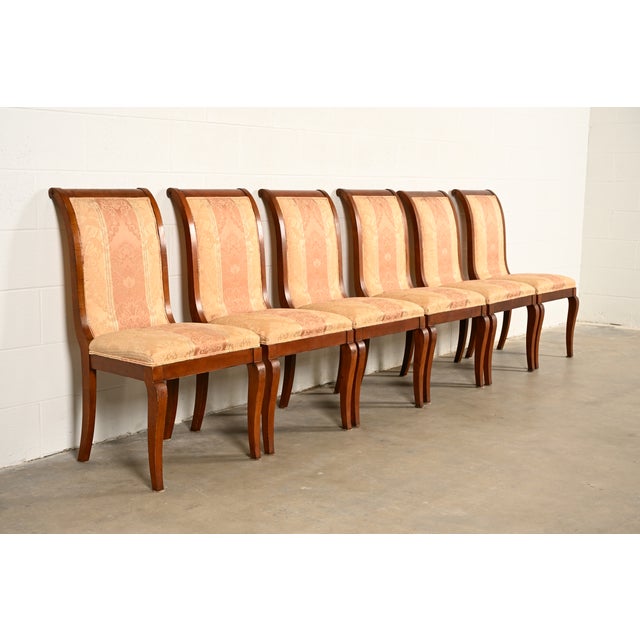 Baker Furniture Style Regency Carved Mahogany Dining Chairs, Set of Six For Sale - Image 13 of 13