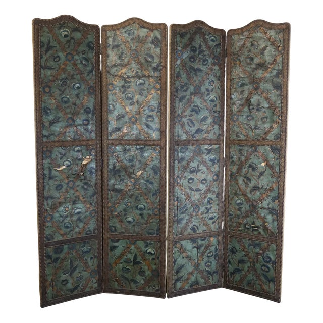 Antique Cordoba Leather Screen, 1600s For Sale