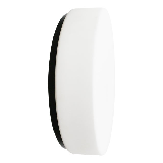 White Opaline Glass Wall Round Flush Mount from Bega Limburg For Sale