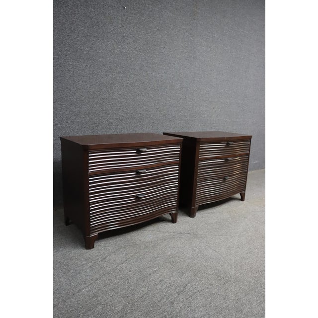 Brownstone Furniture Reeded Front Nightstands – Pair For Sale - Image 4 of 13