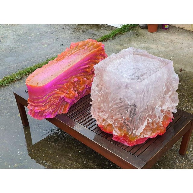 Brown Side Table by Eduard Locota For Sale - Image 8 of 12