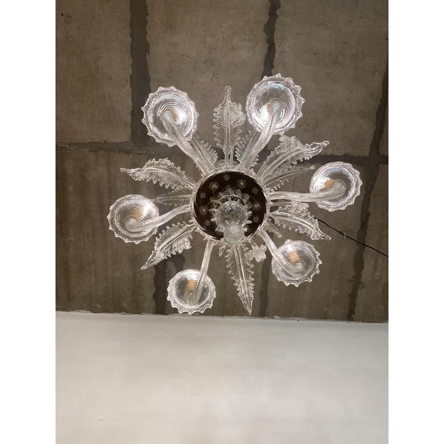 Large Venetian Murano Art Glass Barrochi Chandelier from Barovier & Toso, 1940s For Sale - Image 4 of 17