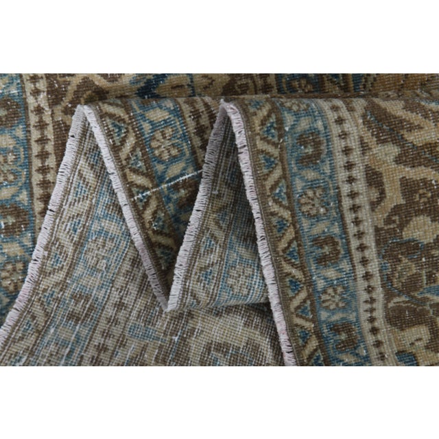 Persian 1970s Vintage Persian Handmade Wool Cotton Brown Area Rug For Sale - Image 3 of 11