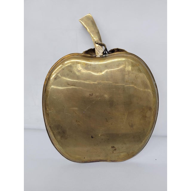 Sarreid Ltd. Vintage Brass Apple Tray, Large Spanish Kitchen Wall Decor Sculptural Fruit Accent For Sale - Image 4 of 8