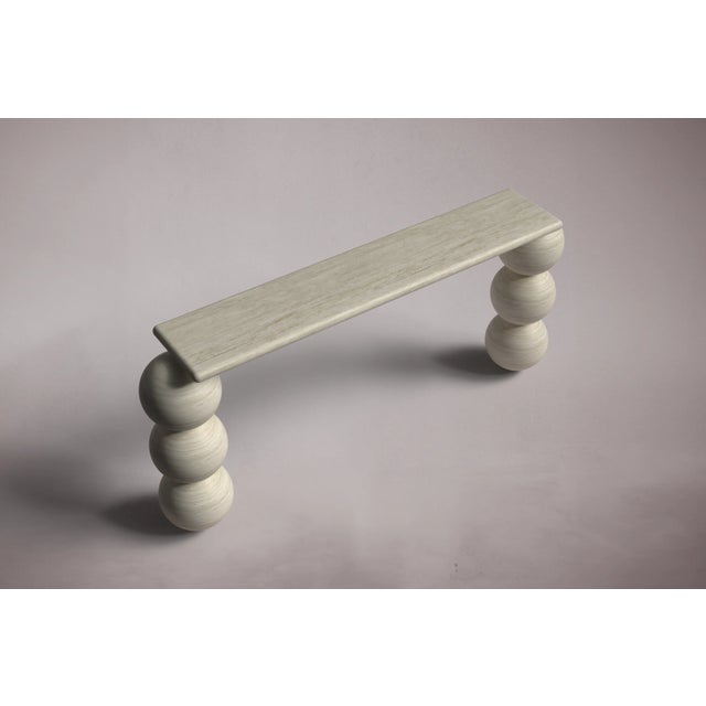 Not Yet Made - Made To Order Olly Travertine Console Table 70" For Sale - Image 5 of 5