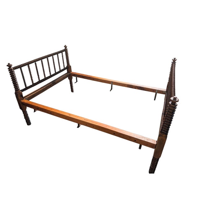 19th Century Antique Jenny Lind Turned Wood Full Spool Bed For Sale - Image 11 of 18