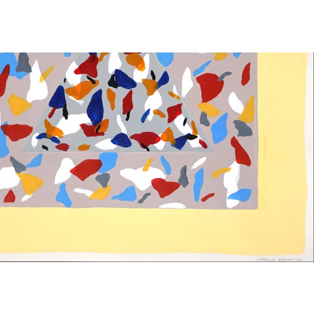 Contemporary 2022 "Hidden Shapes in Primary Colors" Abstract Acrylic Painting by Natalia Roman For Sale - Image 3 of 8