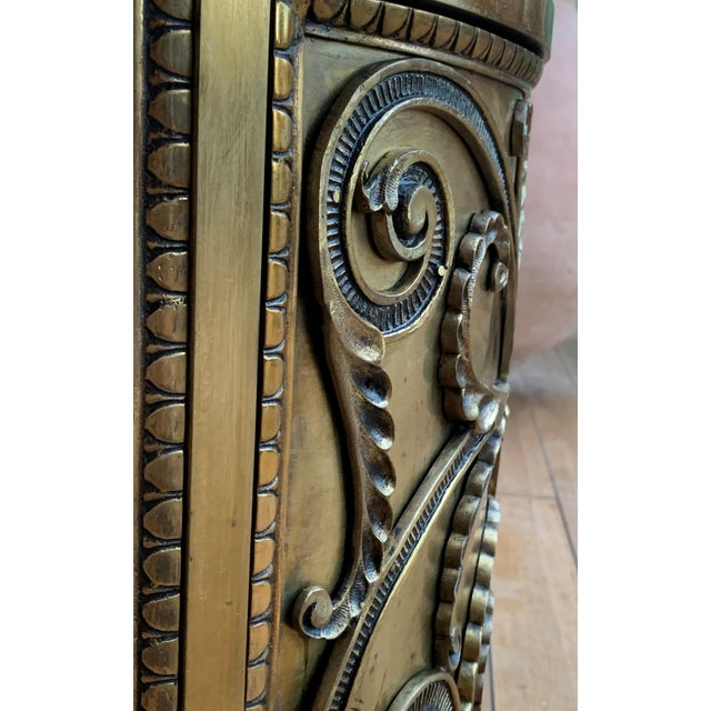 Metal Antique Louis XVI Style Pair of Bronze / Brass Vitrine Cabinets or Nightstands For Sale - Image 7 of 18