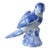 Vintage Chinoiserie Blue & White Porcelain Parrot Figurine | Hand-Painted Bird Sculpture For Sale