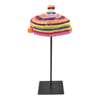 Early 20th Century Pende Beaded Chief's Hat For Sale