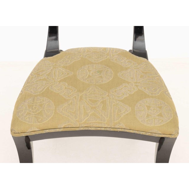 Pair of Contemporary Ebonized Wood Klismos Dining Chairs For Sale In New York - Image 6 of 7