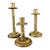 Set of 3 Antique Brass Candle Holder For Sale