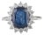 3.73 Ct Cushion Cut Natural Sapphire & Diamond Halo 14k Gold Statement Ring Size 6.5 For Sale
