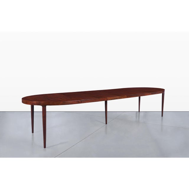 Brick Red Danish Modern Expanding Rosewood Dining Table by Harry Ostergaard for Moreddi For Sale - Image 8 of 15