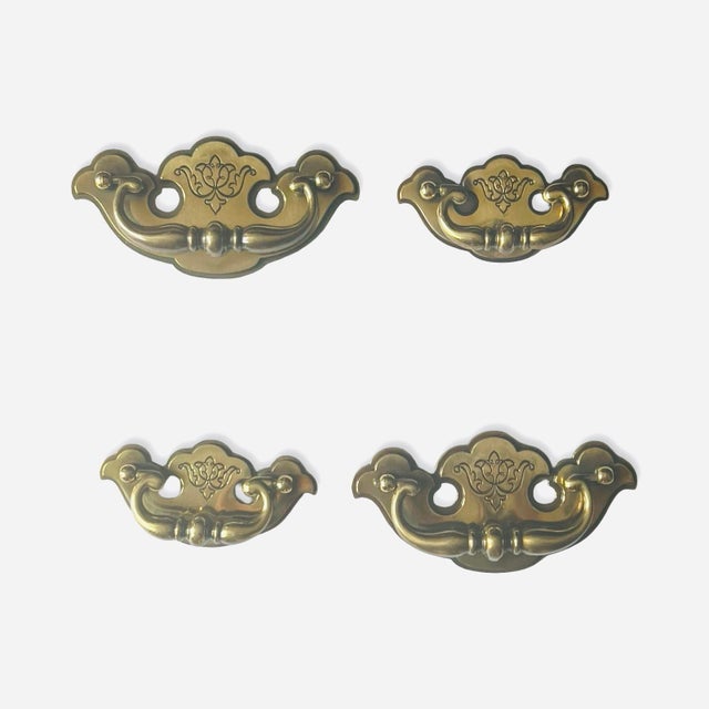 Vintage Keeler Brass Company Brass Dresser Pulls Handles N-15176 (2pieces) and N-13751 (2pieces) For Sale - Image 12 of 12