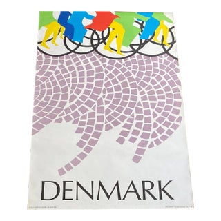 Vintage Danish Modern Tourism Poster Printed in Denmark For Sale
