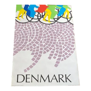Vintage Danish Modern Tourism Poster Printed in Denmark