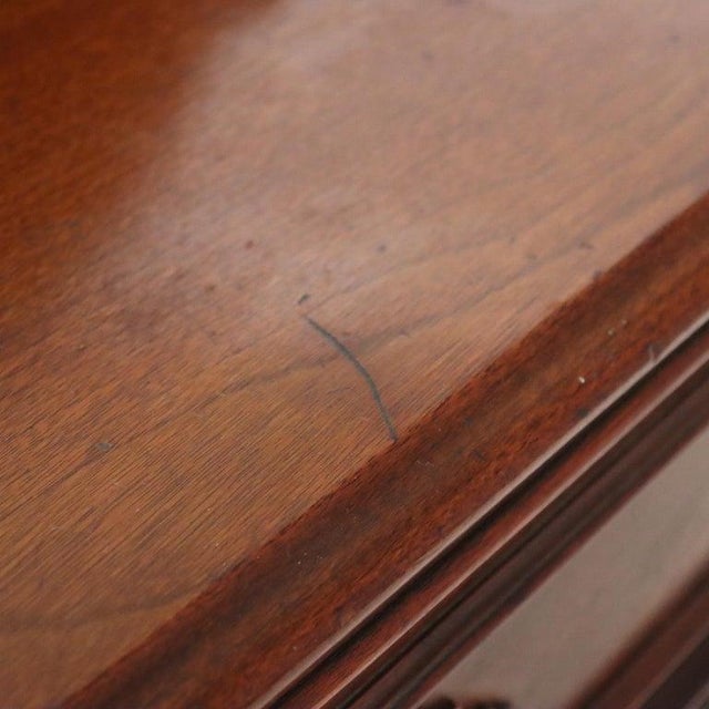 Antique Carved Walnut 3-Drawer Commode With Backsplash & Shelves Circa 1890 For Sale - Image 12 of 16