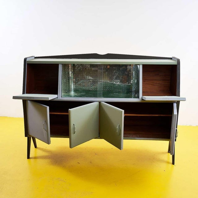 Mid-Century Wood and Glass Sideboard For Sale - Image 4 of 11