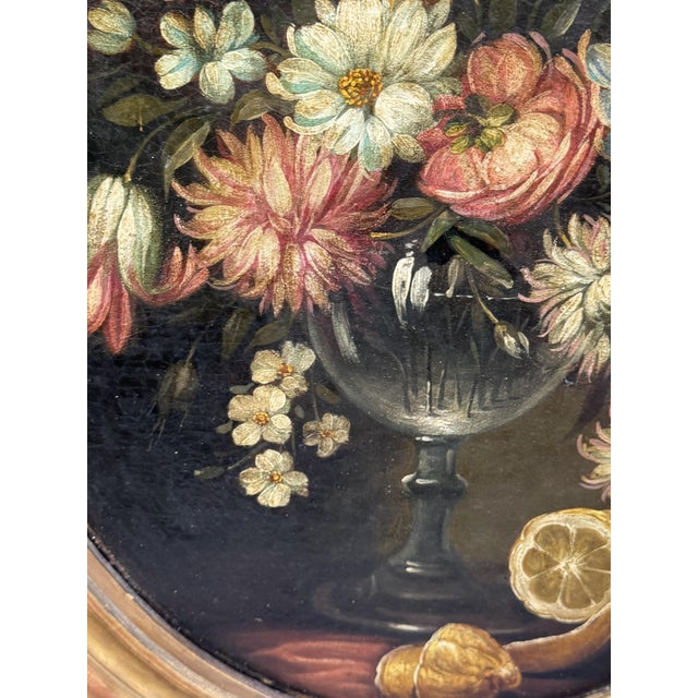 Still Life with Bouquet of Flowers, 1800s, Oil Painting on Canvas, Framed For Sale - Image 5 of 13