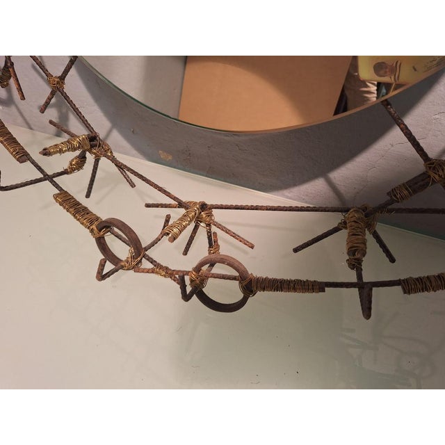 Metal Vintage Round Mirror with Iron Props from Morgan Rida, 2000s For Sale - Image 7 of 18