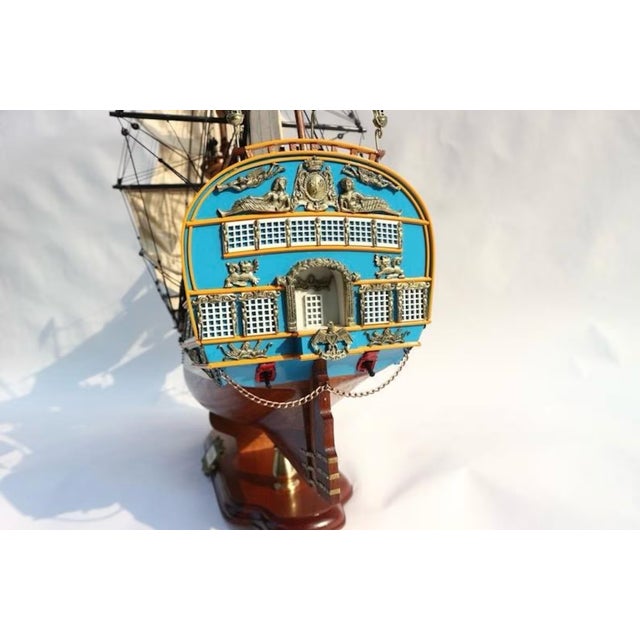 Wood Handcrafted 'Poltava' 18th Century Man-of-War Ship Model – Museum-Quality Nautical Art For Sale - Image 7 of 7