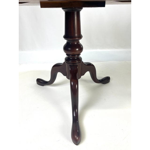Late 20th Century Century Furniture Traditional Burl Wood and Mahogany Pedestal Drum Table For Sale - Image 6 of 15