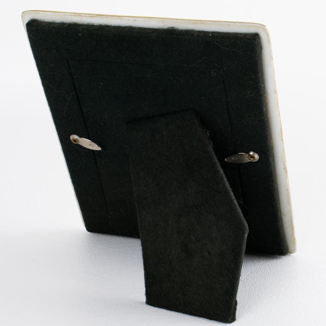 1980s Christian Dior White and Gilded Ceramic Picture Frame, circa 1980 For Sale - Image 5 of 11