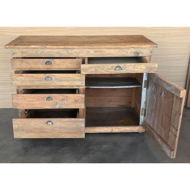 Mid 19th Century Bleached Spanish Pine Cabinet with drawers and Door, circa 1840-60 For Sale - Image 5 of 18