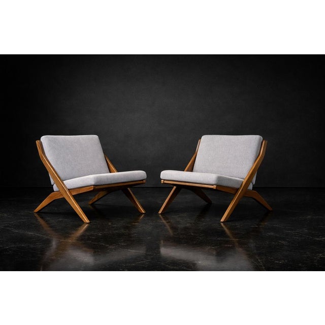 Mid-Century Swedish Scissor Chairs by Folke Ohlsson for Bodafors, 1960s, Set of 2 For Sale - Image 9 of 18