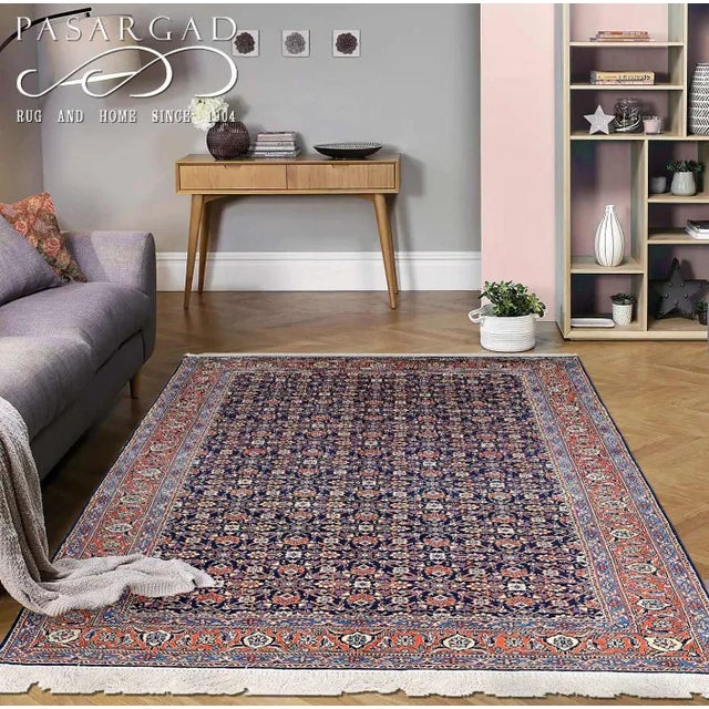 Pasargad DC Navy Blue Tabriz Herati Design For Sale - Image 4 of 4