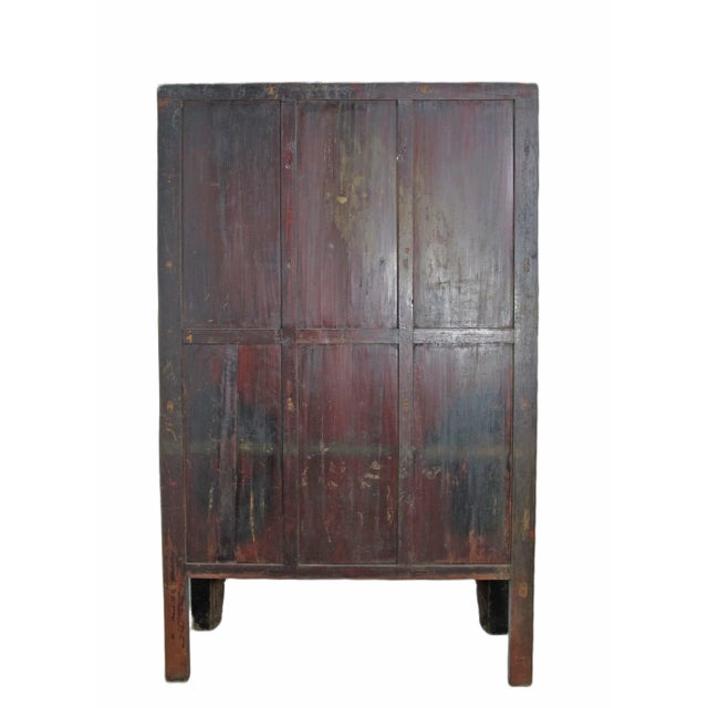 Large 84" Inch Tall Black Chinese Antique Cabinet For Sale - Image 12 of 13