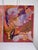 Late 20th Century Vintage Contemporary Abstract Expressionism Diptych Original Oil Paintings, a Pair, Magenta, Orange & Plum For Sale - Image 5 of 18