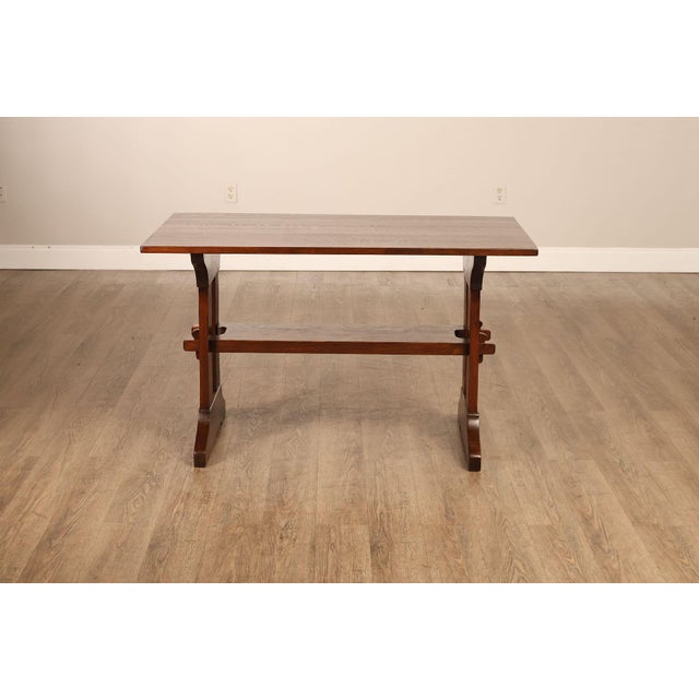 Gustav Stickley Mission Oak Trestle Library Table For Sale - Image 14 of 14
