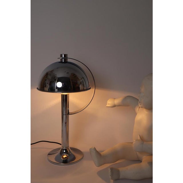 Metal Mid-Century Modern Chrome Table Lamp from Florian Schulz, Germany, 1970s For Sale - Image 7 of 18