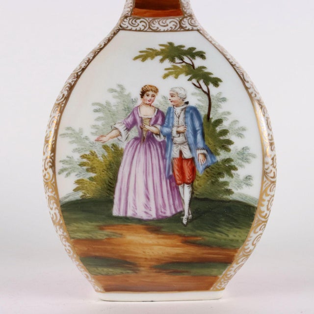 Dresden Porcelain Vases, Set of 2 For Sale - Image 3 of 16