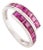 1.91ct Princess Cut Ruby Channel Set Geometric Wrap Bypass Ring Size 7 in 14k Gold For Sale