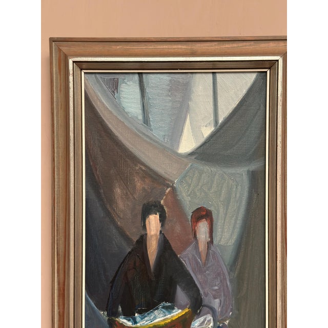 Erik Lo, Figures, 1950s, Oil on Canvas, Framed For Sale - Image 14 of 17