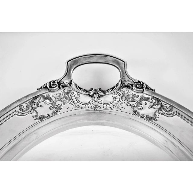Large Sterling Serving Tray For Sale In New York - Image 6 of 9