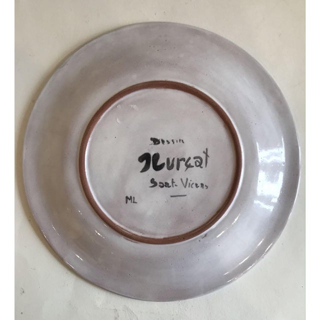 Very beautiful plate in enamelled ceramics after an original design of Jean Lurçat. Made in Sant Vicens in the 50s. This...