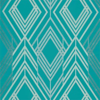 Zoffany Geometrica Fabric in Serpentine For Sale