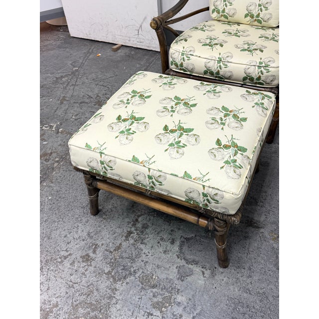 Wood McGuire Furniture Bamboo Chair + Ottoman, Circa 1970s For Sale - Image 7 of 12