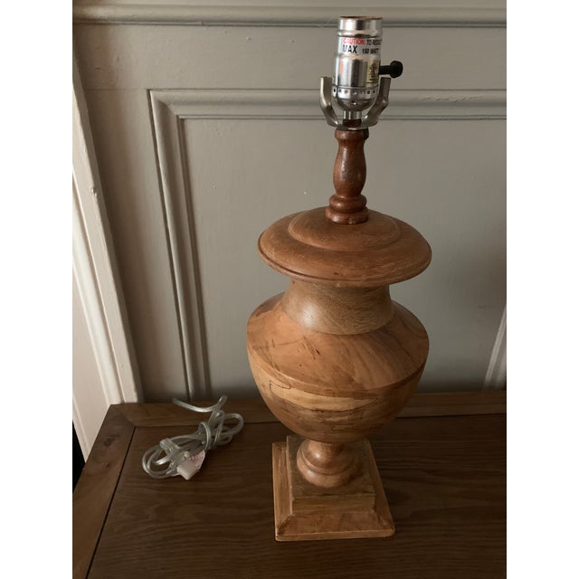 Wood Urn Table Lamp Chairish