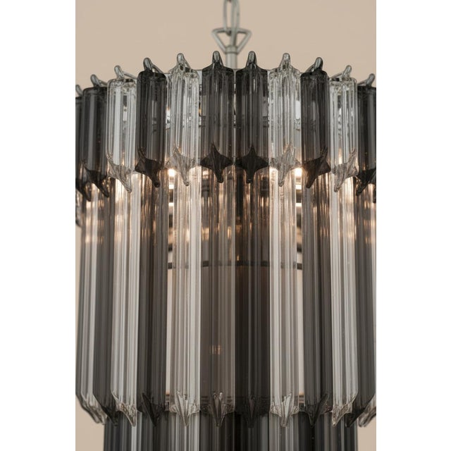 Murano Murano Glass Chandelier | 111 Dark Quadriedri Prism (3 Gray Shades) For Sale - Image 4 of 5