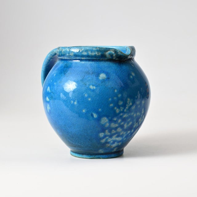 Ceramic Danish Blue Glazed Ceramic Jug from Kahler, 1960s For Sale - Image 7 of 11